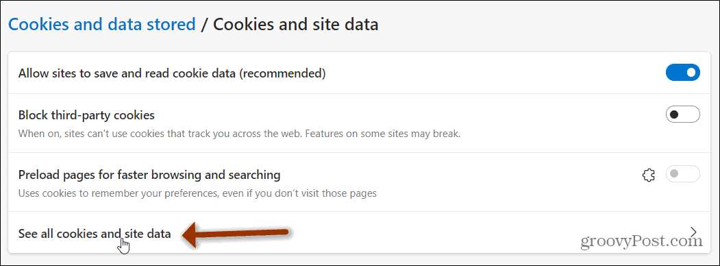 vezi toate cookie-urile și marginea datelor site-ului