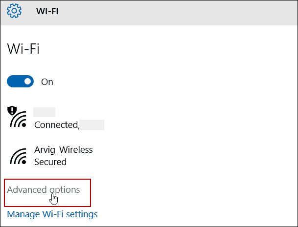 Setări avansate WiFi