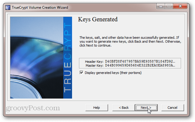 Cheia antetului TrueCrypt și cheia principală