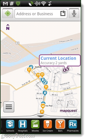 Aplicația MapQuest pentru Android, imagine de ansamblu
