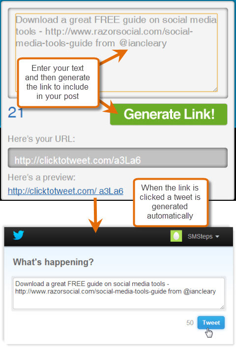 faceți clic pentru a genera tweet generator de tweet