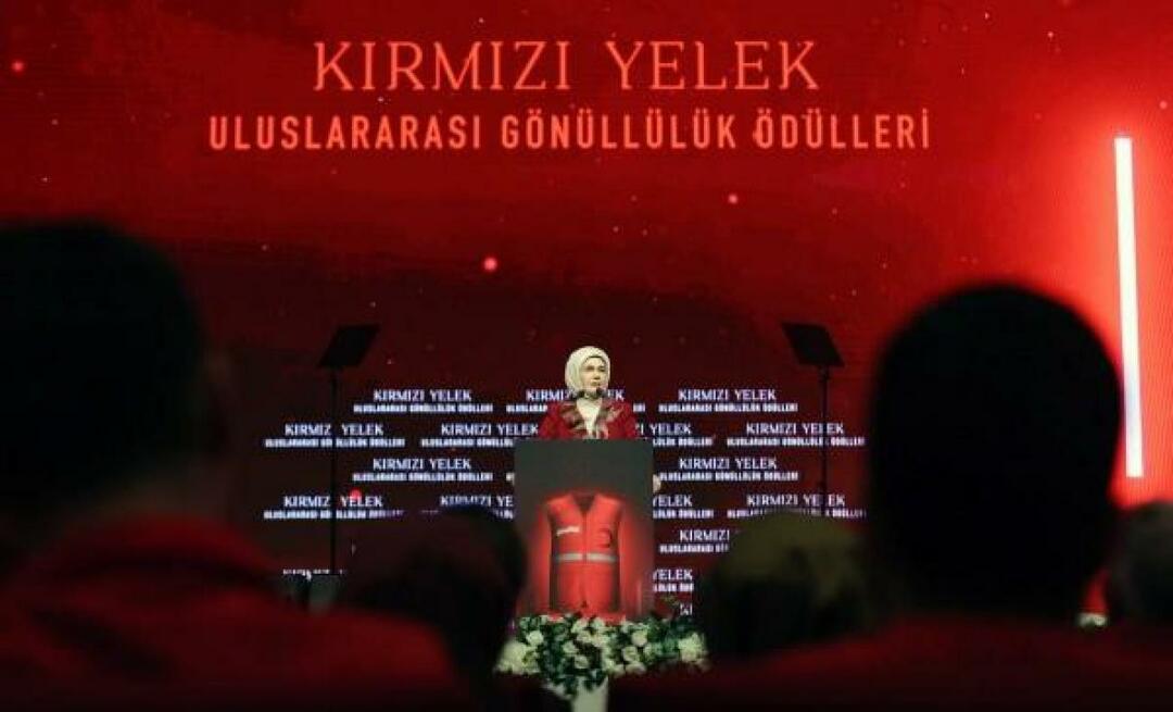 Emine Erdoğan a împărtășit despre „Ceremonia de decernare a premiilor pentru voluntariat internațional Red Vest” a lui Kızılay