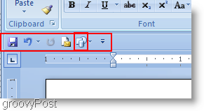 Formele Microsoft Word 2007 s-au adăugat la meniul de acces rapid și s-au mutat sub panglică