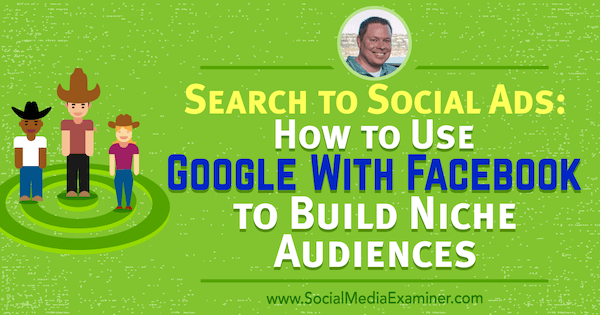 Căutați în anunțuri sociale: cum să utilizați Google cu Facebook pentru a construi audiențe de nișă, oferind informații de la Shane Sams pe podcastul de socializare marketing.
