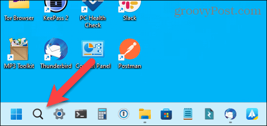 Pictograma de căutare numai în bara de activități din Windows 11