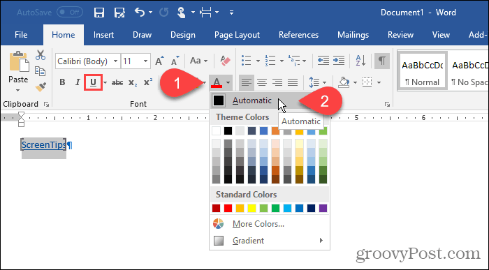 Modificați formatarea pe text în Word