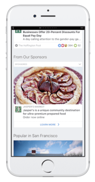 Facebook extinde oportunitățile de publicitate cu articole instantanee.
