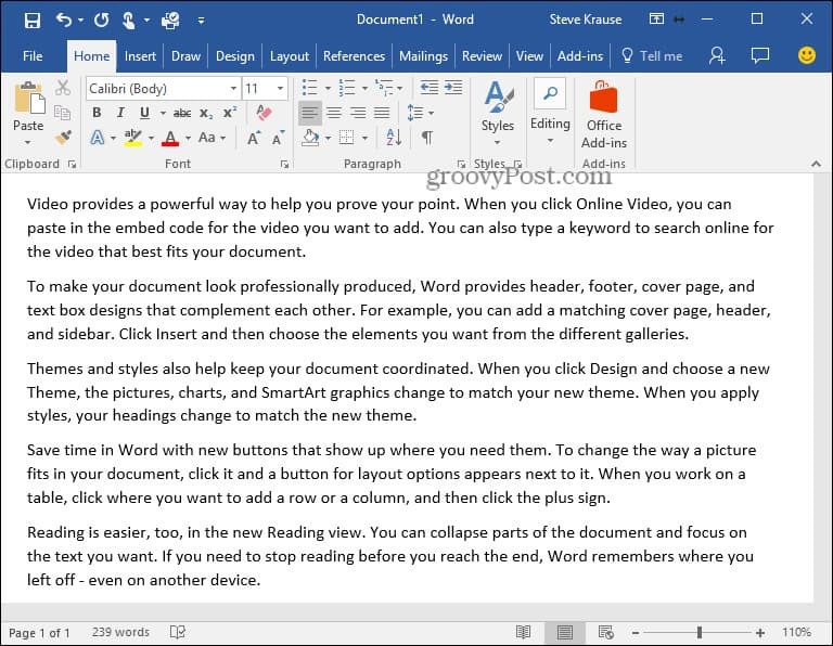 Cum să inserați textul Lorem Ipsum în Microsoft Word 2010 și 2007