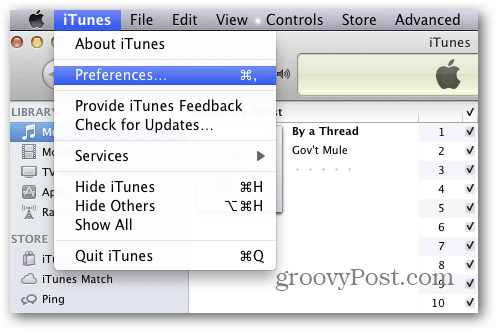 Preferințe Mac pentru iTunes
