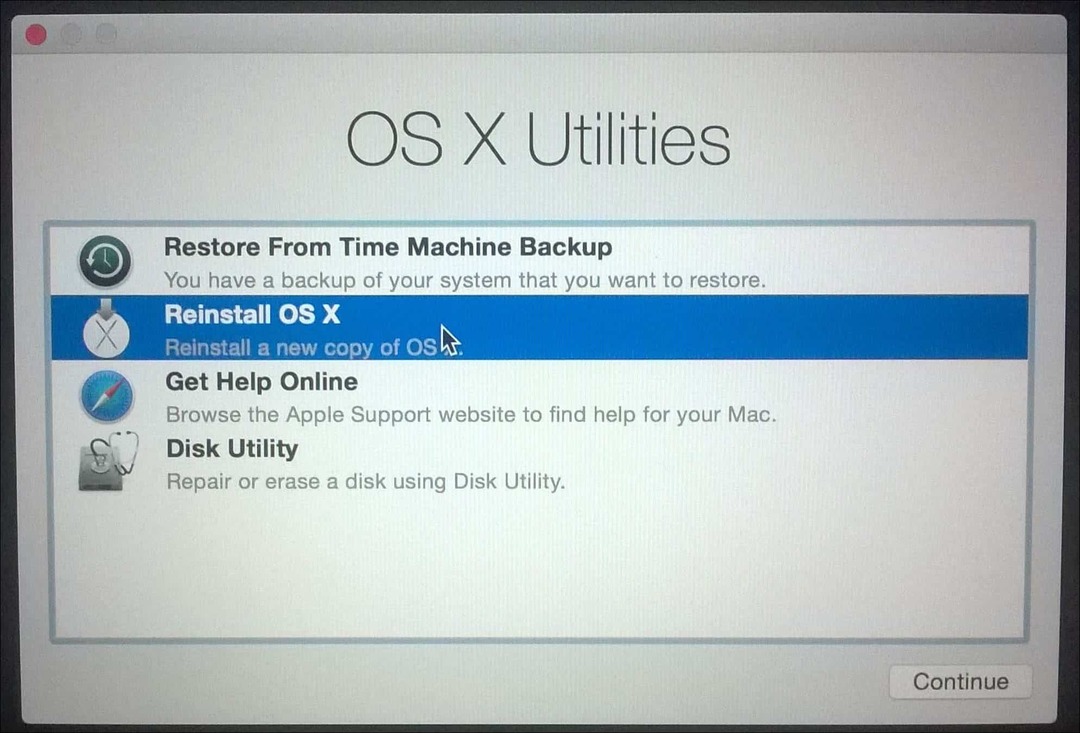 Reinstalați OS X
