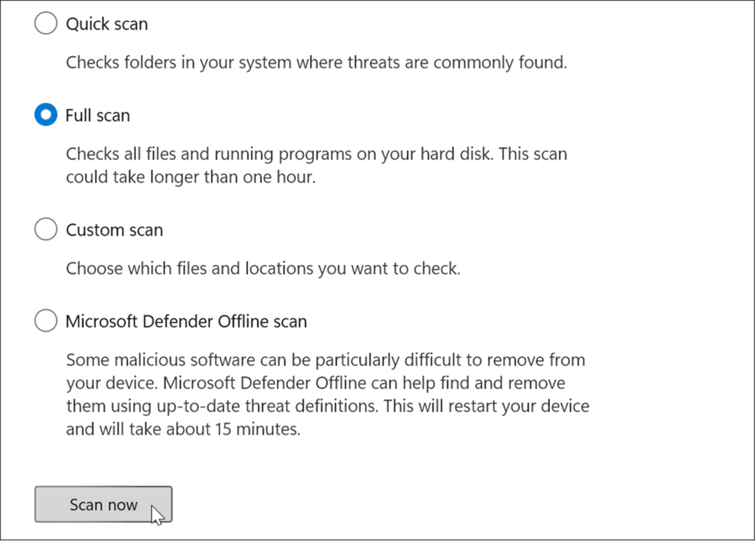 scanarea completă Windows 11 continuă să se prăbușească