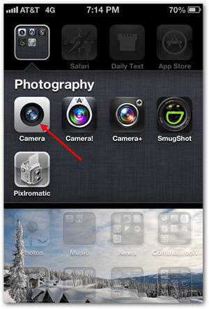 Faceți iPhone iOS Panoramic Photo - atingeți Camera
