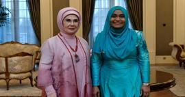 Prima doamnă Erdoğan sa întâlnit cu Sajidha Mohamed, soția președintelui Maldivelor Muizzu
