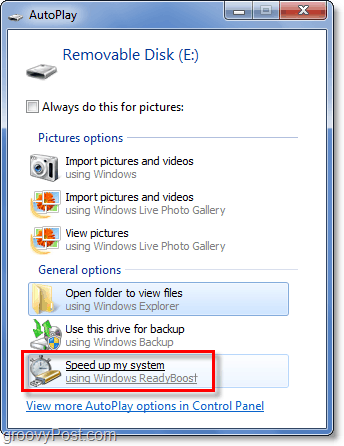redați o cartelă sd în readyboost de la Windows 7