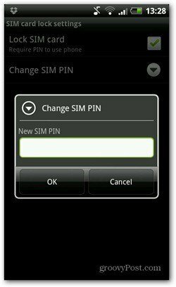 schimbarea codului PIN pentru Android
