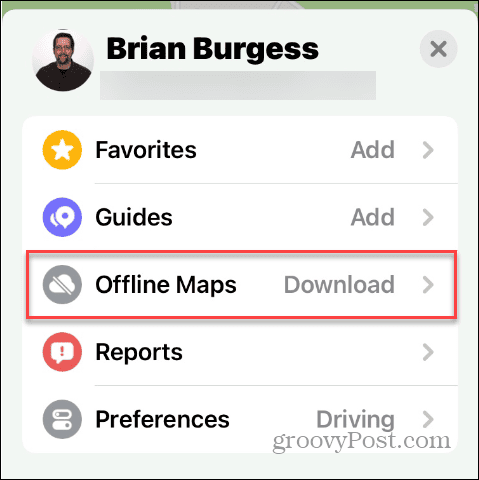 Opțiune offline Maps