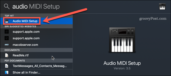 configurare audio midi mac