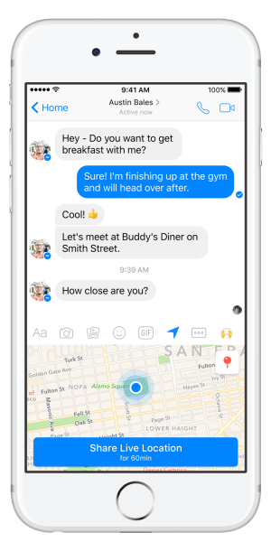 Facebook Messenger introduce funcția Locație live.
