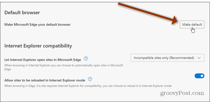 Faceți Edge implicit Windows 11