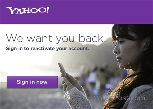 Reactivați contul dvs. de e-mail Yahoo dacă doriți să îl păstrați