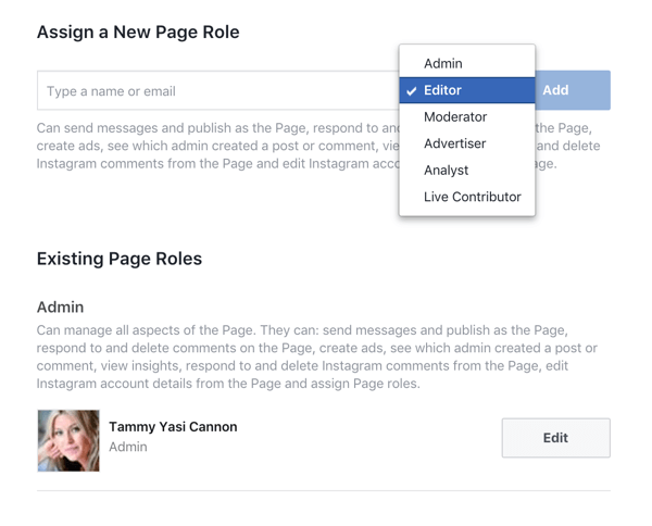 Acordați fiecărui membru al echipei dvs. doar accesul de care au nevoie pentru a-și gestiona porțiunea din pagina dvs. de afaceri Facebook.