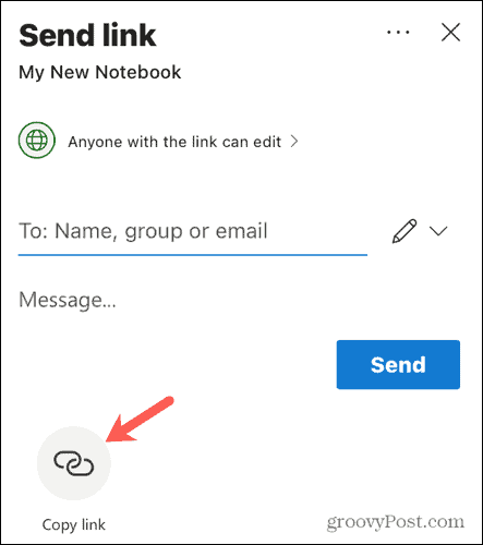 Obțineți un link de partajare în OneNote pentru web