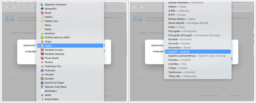 Schimbați limba implicită Mac după aplicație