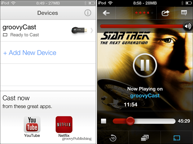 Aplicația iOS Chromecast