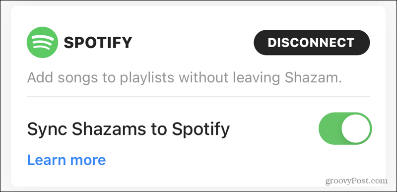 Sincronizează Spotify cu Shazam