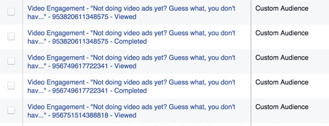 liste de implicare a anunțurilor video pe facebook