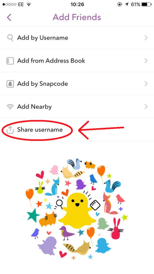 Snapchat partajează numele de utilizator