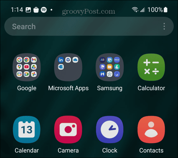sertar de aplicații Android