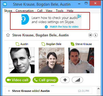 Anunț banner Skype