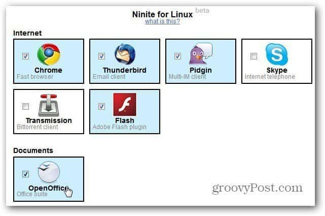 Site-ul Ninite pentru Linux