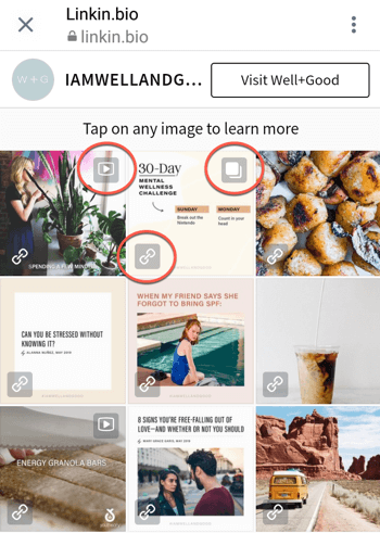 Cum să adăugați sau să partajați un link către Instagram, exemplul 6.