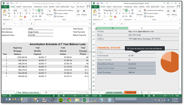 Nou! Excel 2013 Vă permite să vizualizați foi de calcul una lângă alta în Windows separate