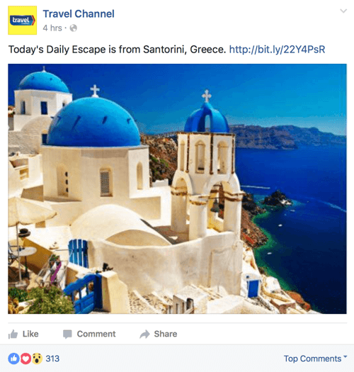 postare facebook canal de călătorie