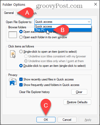 Deschideți File Explorer pe acest computer