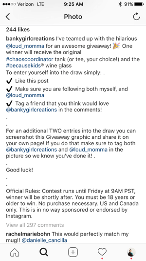 Asigurați-vă că regulile concursului dvs. Instagram declară în mod explicit că Instagram nu vă sponsorizează sau susține concursul.
