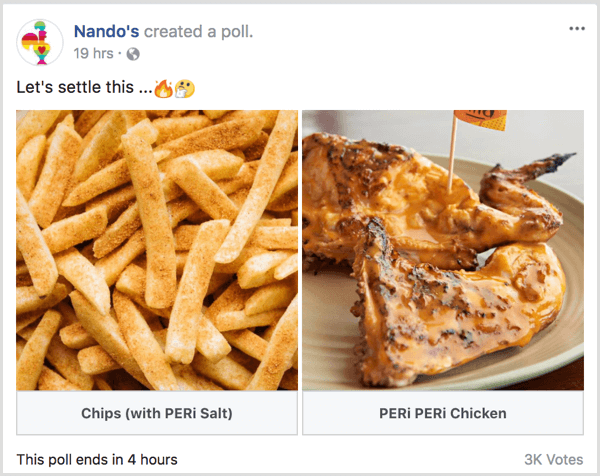 Sondajul Facebook GIF obține un exemplu de feedback al clienților