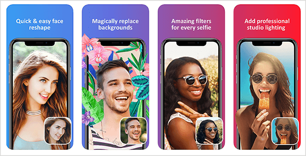 Facetune 2 este o modalitate ușoară de a-ți retoca selfie-urile. Previzualizarea iTunes App Store arată cum aplicația ajustează o față, înlocuiește un fundal, filtrează culoarea și remediază problemele de iluminare.