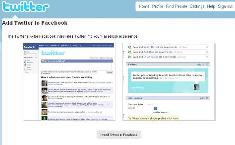 twitter pe facebook