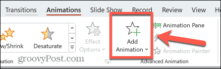 Powerpoint adaugă animație