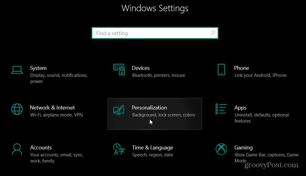 Setări de personalizare Windows 10
