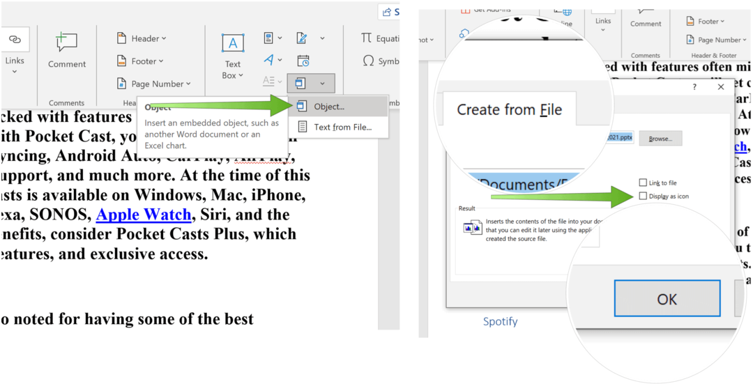 Încorporați un PowerPoint Slide Powerpoint creați din fișier