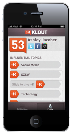 actualizare aplicație klout iphone