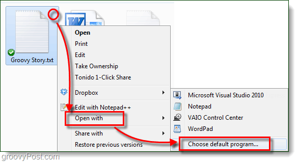 Windows 7 se deschide cu program implicit