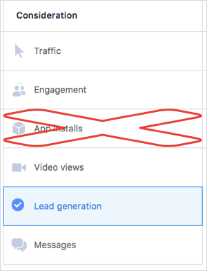 obiectivele anunțurilor video pe facebook