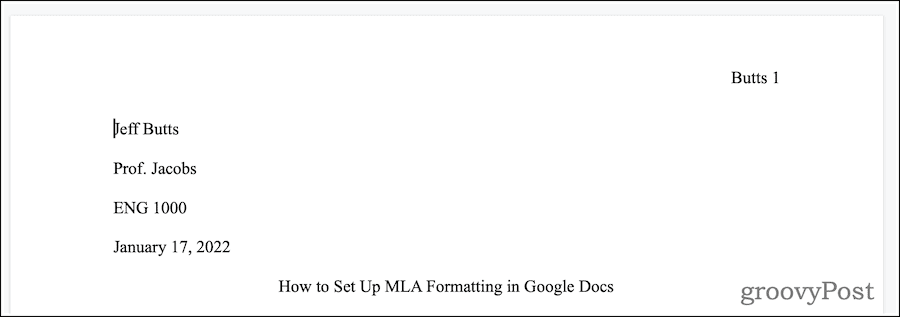 Google Docs Cum se configurează formatul MLA în Google Docs