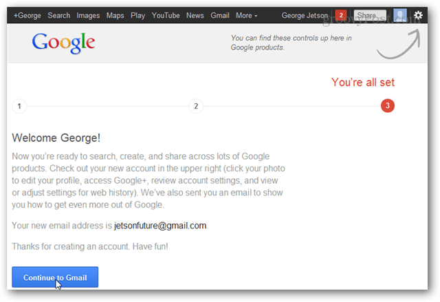 continuați gmail